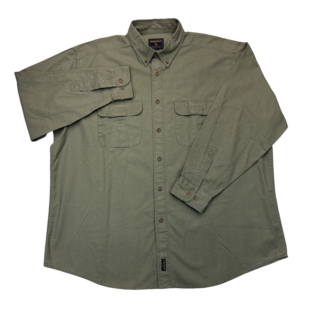 Woolrich Longmont Button-Down Shirt Men's 2XL Fieldstone Green NWT Outdoor Work